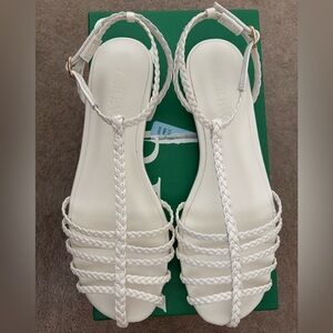 J. Crew White Braided Sandals